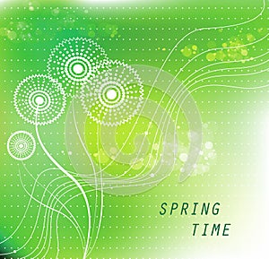 Green vector floral background