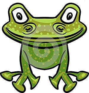 Green vector frog drawing