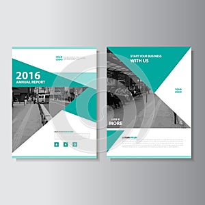 Green Vector Magazine annual report Leaflet Brochure Flyer template design, book cover layout design