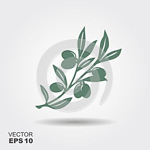 Green vector olive branch logo