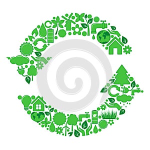 Green vector recycle icon