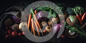 Green Vegetables on a Wooden Table