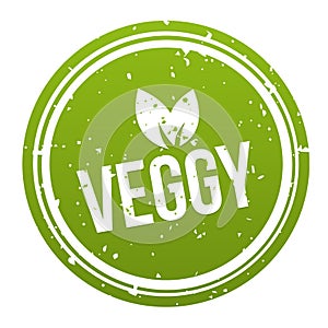 Green Veggy Badge - Vegan Button