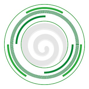Green version - Random circles with dashed lines, Randomness, circular concept