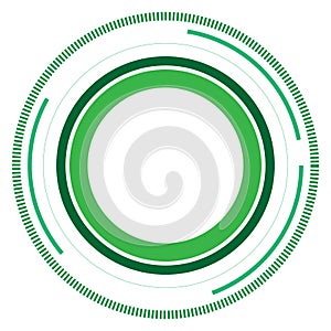 Green version - Random circles with dashed lines, Randomness, circular concept