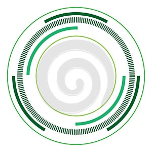 Green version - Random circles with dashed lines, Randomness, circular concept