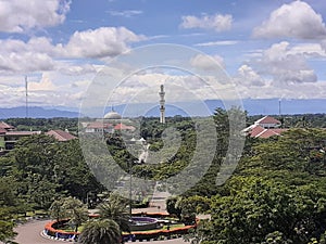 Green view and the mosque from Tangerang Mayors office