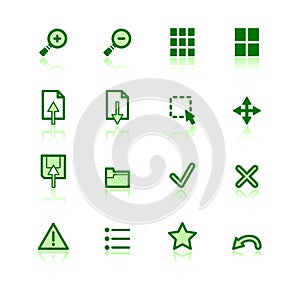 Green viewer icons