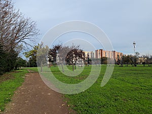 The green Villa De Sanctis Park, on Via Casilina.