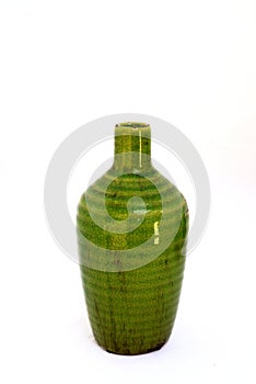 Green vintage ceramic jar