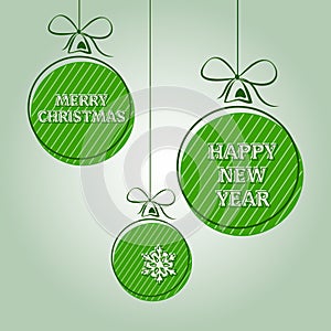 Green vintage christmas text 2