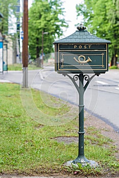 Green vintage mail box