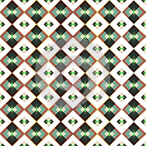 Green vintage mosaic seamless pattern