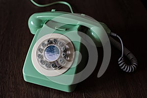 Green Vintage Rotary Dial Telephone