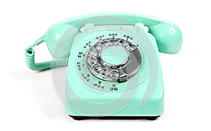 Green Vintage Rotary Dial Telephone