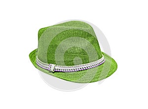 Green vintage straw children hat fasion