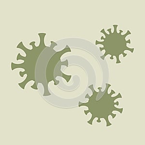 Green virus icon set isolated