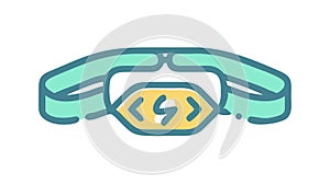 Green VR Headset Virtual Reality Icon, vector design Generative AI