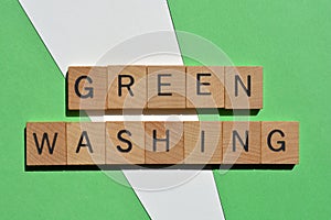 Green washing, phrase as banner headline photo