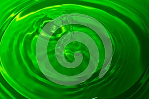 Green water drop splash