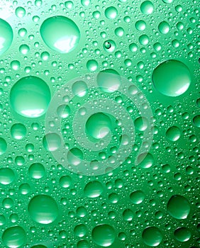 green water drops background