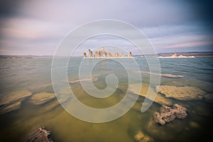 The green water of Mono Lake California