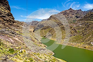 Green water of Presa Caidero de la Nina