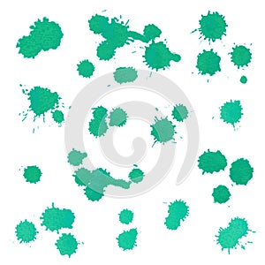 Green Watercolor Drop Splash Vector Hand drawn