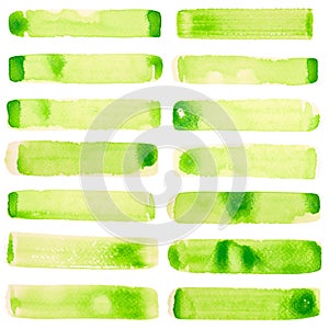 Green watercolor paint blot, blemish, stain