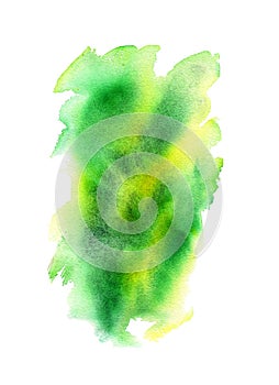 Green Watercolor Spots. Creative Abstract Aquarelle. Color Drops