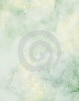 Green watercolor stains texture background, hand painted pastel watercolor background design for template banners prints