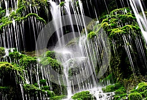 Green waterfall...