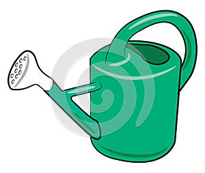 Green watering can vector or color illustration photo