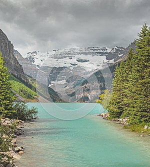 Green waters at Lake Louise