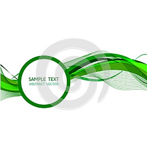 Green wave abstract vector background Graphic Design with copy space
