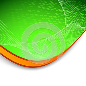 Green wave background with border
