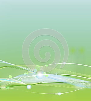 Green wave background composition with curves