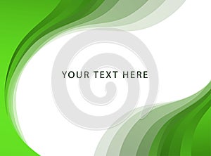 Green wave border frame background Monotone vector