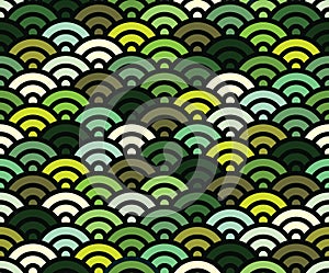 Green wave geometric background