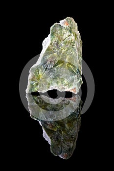 Green wavellite mineral crystals