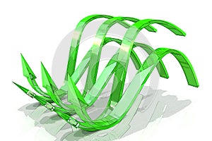 Green wavy arrows, concept of the latent potential