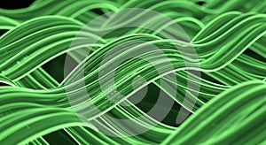 Abstract Green Wavy Pattern on White Background