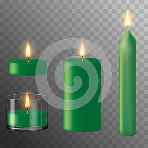 Green wax romantic candles