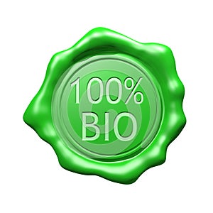 Green Wax Seal - 100% BIO - Isolated