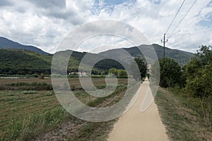 The green way of the carrilet path of Olot