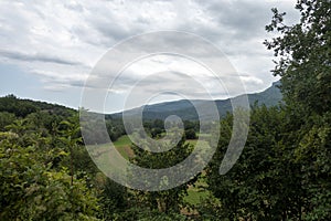 The green way of the carrilet path of Olot