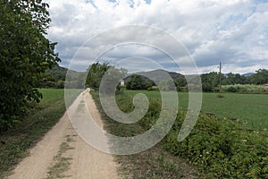 The green way of the carrilet path of Olot