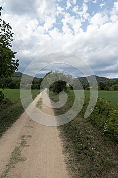 The green way of the carrilet path of Olot