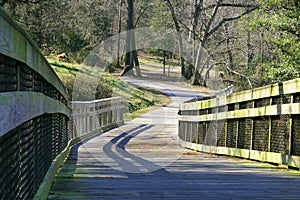 A green-way trail along the Neuse river in Raleigh, North Carolina