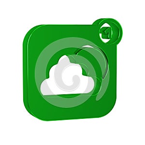 Green Weather forecast app icon isolated on transparent background.